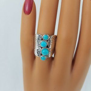 Sterling & Turquiose Wide Ring